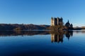 Beautiful castle of Val with a perfect reflexion on the water, France tourism Royalty Free Stock Photo