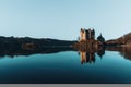 Beautiful castle of Val with a perfect reflexion on the water, France tourism Royalty Free Stock Photo