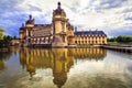 Beautiful Castles of France - royal Chateau de Chantilly Royalty Free Stock Photo