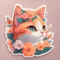 Beautiful cat face stiker , tshart design