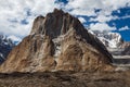 Beautiful Cathedral peak from Urdukas camp site on the way to K2 base camp,Pakistan Royalty Free Stock Photo