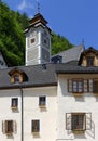 The beautiful Catholic parish church in Hallstatt. Austria, Europe.