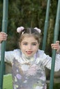 Beautiful caucasian little girl with asian dress