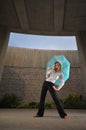 Beautiful Caucasian Woman Holding An Umbrella Royalty Free Stock Photo