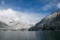 Beautiful Caucasus. Abkhazia. Lake Ritsa. Royalty Free Stock Photo