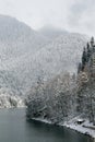Beautiful Caucasus. Abkhazia. Lake Ritsa. Royalty Free Stock Photo