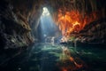 Beautiful cave with stalactites Royalty Free Stock Photo