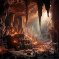 Beautiful cave with stalactites Royalty Free Stock Photo