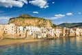 Beautiful Cefalu, beach resort on Tyrrhenian coast of Sicily, Italy