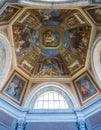 Beautiful ceiling paintings in one of the museums in Vatican City, Rome