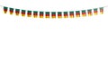 Beautiful celebration flag 3d illustration - many Cameroon flags or banners hangs on rope isolated on white