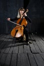 Beautiful cello musician