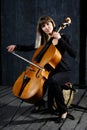 Beautiful cello musician
