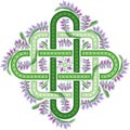 Beautiful Celtic cross decorated with flowers of a heather