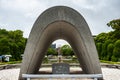 Beautiful Cenotaph for the Atomic bomb Victims at Hiroshima Peace Memorial Park, Japan Royalty Free Stock Photo