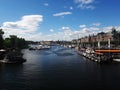 Beautiful center of Stockholm lake, river. Summer Royalty Free Stock Photo