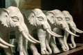 Beautiful Ceramic Elephants Statue on the Table