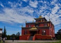 Beautiful Chagdud Gonpa BuddhistTemple captured under the blue sky in Brazil