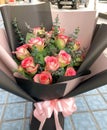 Beautiful Champagne  roses bouquet Royalty Free Stock Photo