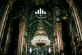 The Beautiful Chandelier and Columns of Ljubljana Orthodox Church - Slovenia Royalty Free Stock Photo