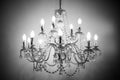 Beautiful chandelier light on dark