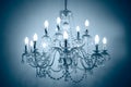 Beautiful chandelier light on dark