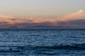 Beautiful Channel Islands vista at sunset on a very clear winter day, Ventura County, California Royalty Free Stock Photo