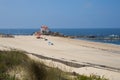 Beautiful chapel on the beach Capela do Senhor da Pedra in Miramar, in Portugal