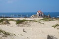 Beautiful chapel on the beach Capela do Senhor da Pedra in Miramar, in Portugal