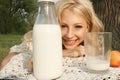 Beautiful charming long curly blonde hair teenage girl wearing a Royalty Free Stock Photo