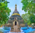 The golden hti of Wat Pa Pao Chedi, Chiang Mai, Thailand Royalty Free Stock Photo
