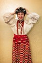 Beautiful cheerful smile girl in traditional Ukrainian clothes Royalty Free Stock Photo