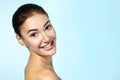 Beautiful cheerful teen girl beauty face happy smiling Royalty Free Stock Photo