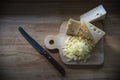 Beautiful cheeses in the kitchen