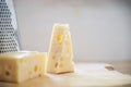 Beautiful cheeses in the kitchen