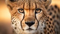 Cheetah extreme close up portrait. Looking straight in the camera Royalty Free Stock Photo