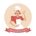 Beautiful Chef. Restaurant emblem