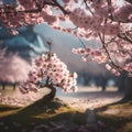 Beautiful cherry blossom tree - ai generated image Royalty Free Stock Photo