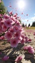 beautiful cherry tree illustration in a realistic anime design, screen artstyle