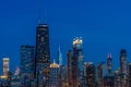 Beautiful Chicago Cityscape by Night Royalty Free Stock Photo