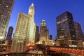 Beautiful Chicago Night Skyline Royalty Free Stock Photo