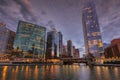 Chicago Downtown skyline at night. Royalty Free Stock Photo