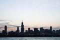 Beautiful Chicago skyline at sunrise Royalty Free Stock Photo