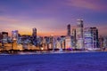 Beautiful Chicago skyline at sunset, USA Royalty Free Stock Photo