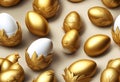 Beautiful Chicken and Brilliant Gold Egg Royalty Free Stock Photo