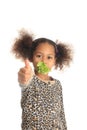 Beautiful child asian Afro American child salad