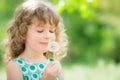 Beautiful child in spring Royalty Free Stock Photo