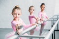 beautiful children looking at camera while stretching Royalty Free Stock Photo