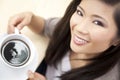 Beautiful Chinese Asian Woman Drinking Tea Coffee Royalty Free Stock Photo