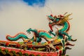 Beautiful Chinese Dragon Sculpture On The Roof At Lungshan Temple Of Manka, Buddhist Temple In Wanhua District, Taipei, Taiwan.